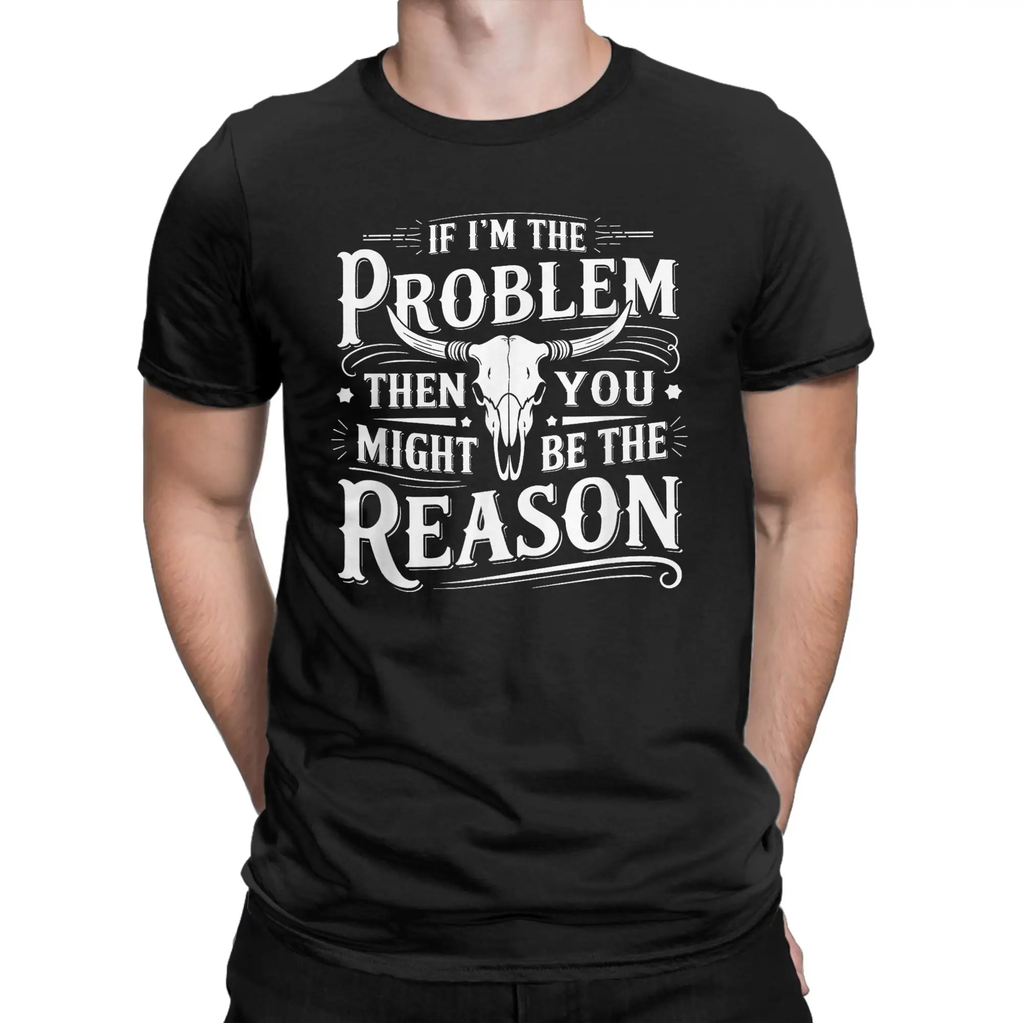 If Problem Vintage Then You Might Be Reason T-Shirts Men Cotton Tees Round Collar Short Sleeve T Shirts Plus Size Clothes