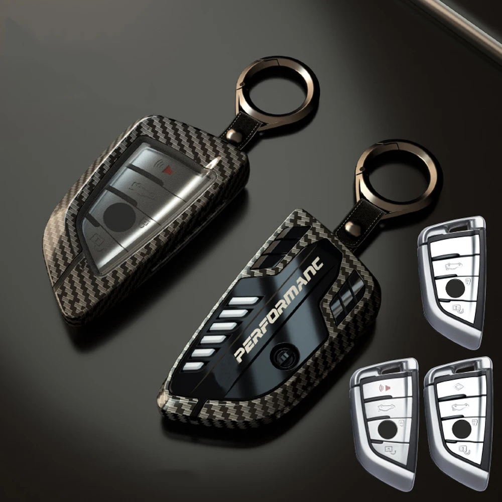 Zinc Alloy Carbon Fiber Car Key Cover Case For BMW X6 X5 X3 F20 F30 F34 E60 E90 F10 E34 E36 G30 F15 F16 1 3 5 7 Series