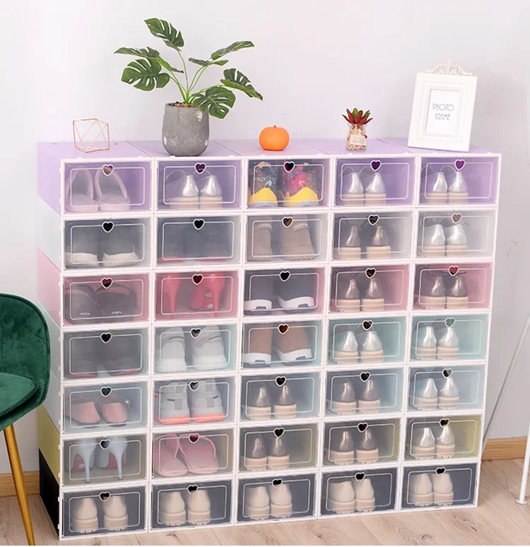 Thickened shoe box men and women household plastic shoe box shoe storage simple multi-layer shoe cabinet shoe rack assembly