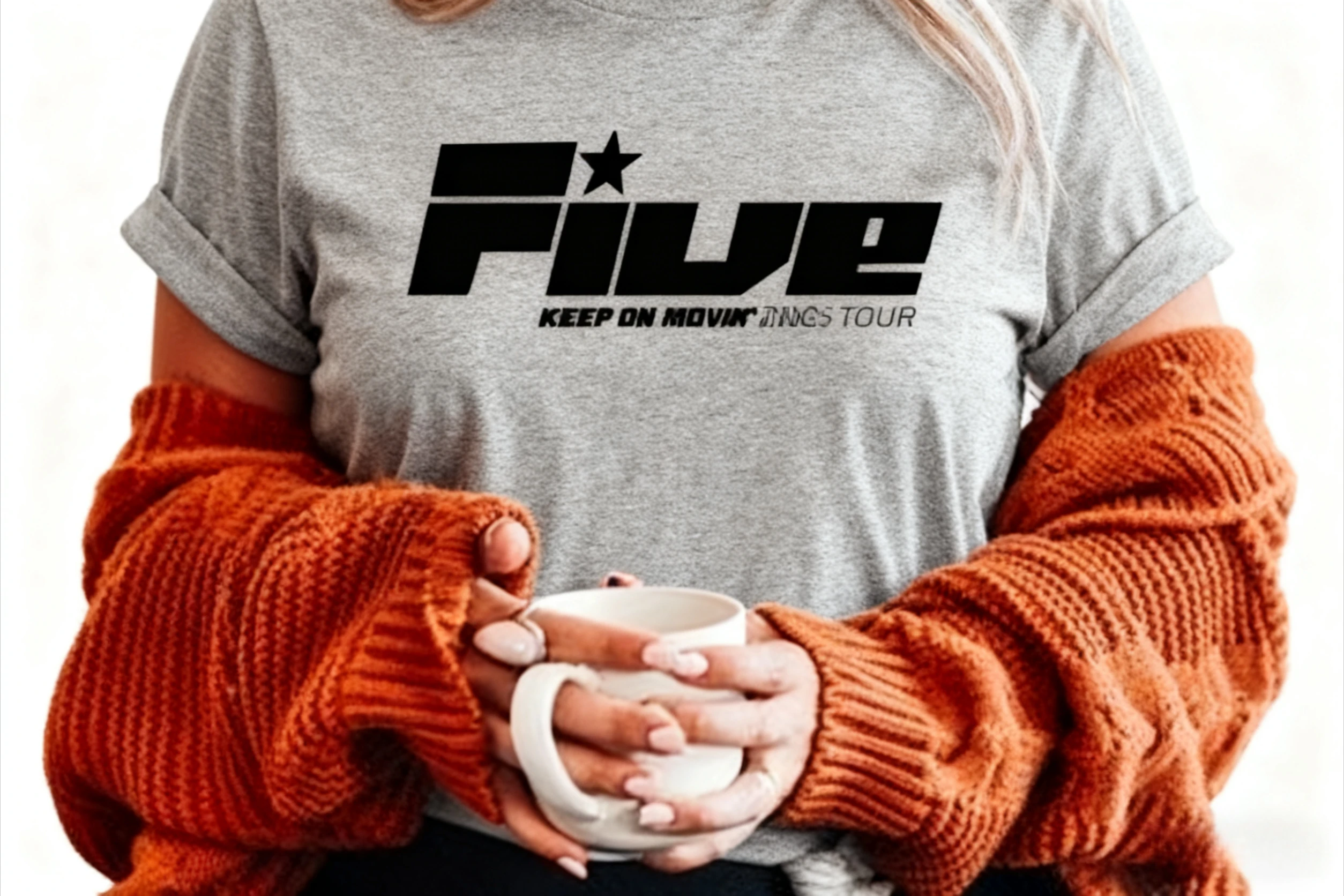 خمسة إبقاء على Movin 2025 جولة تي شيرت الموسيقى الحفل مروحة الفرقة العليا غنائي حجم S إلى 4Xl 100% القطن الجولة الرقبة للجنسين فضفاض المحملة #5