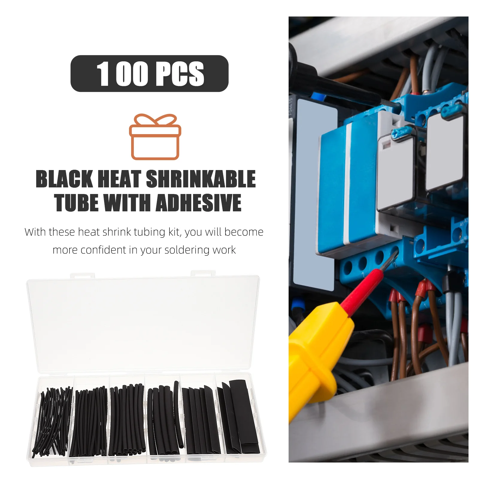 

1 комплект термоусадочных трубок в ассортименте, силиконовая резиновая оболочка, защита электрического кабеля, ремонтный комплект соединителей для проводов, термоусадочная трубка