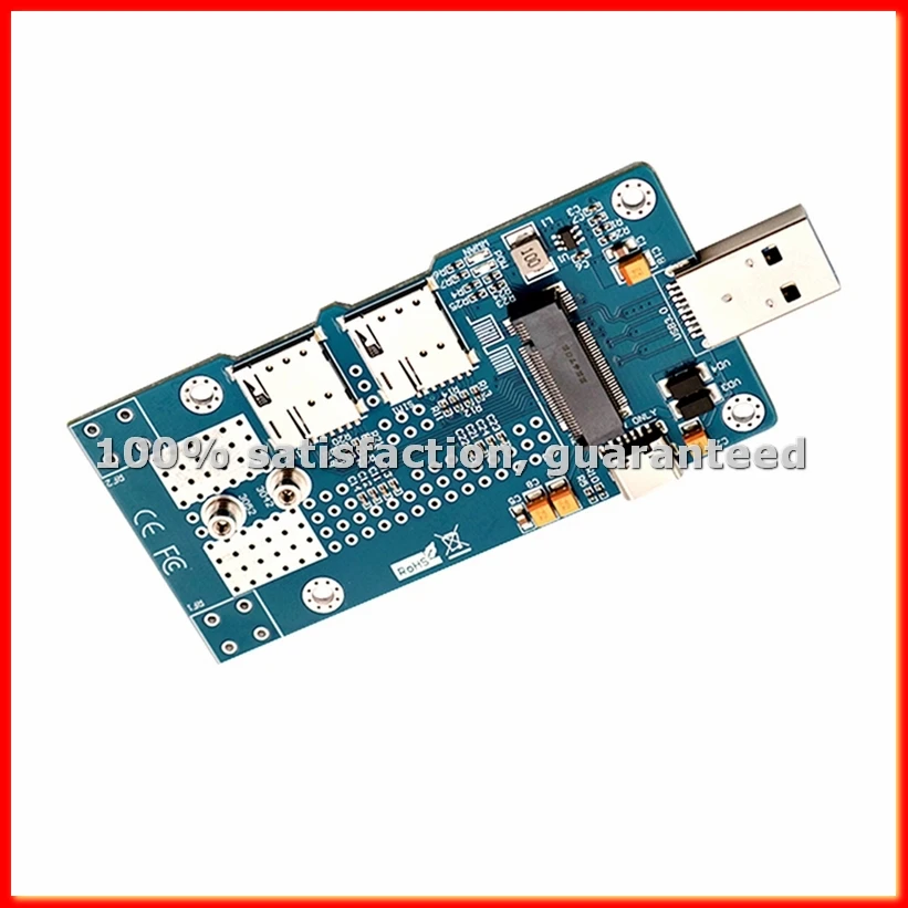 Adaptador M.2 a USB 3.0 con Ranura Dual para Tarjeta NANO SIM Compatible con Módulo 3G/4G/5G/LTE 3042/3052 para PC de Escritorio-EFT