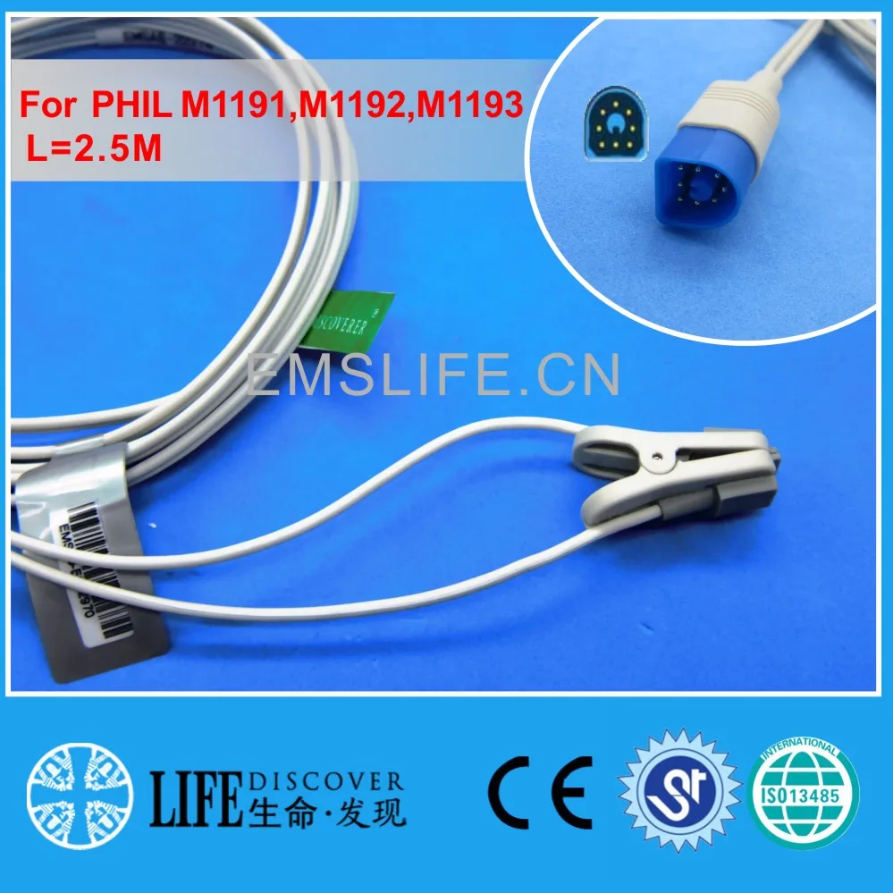 Reusable child ear clip spo2 sensor for Ph*lip M1191,M1192,M1193