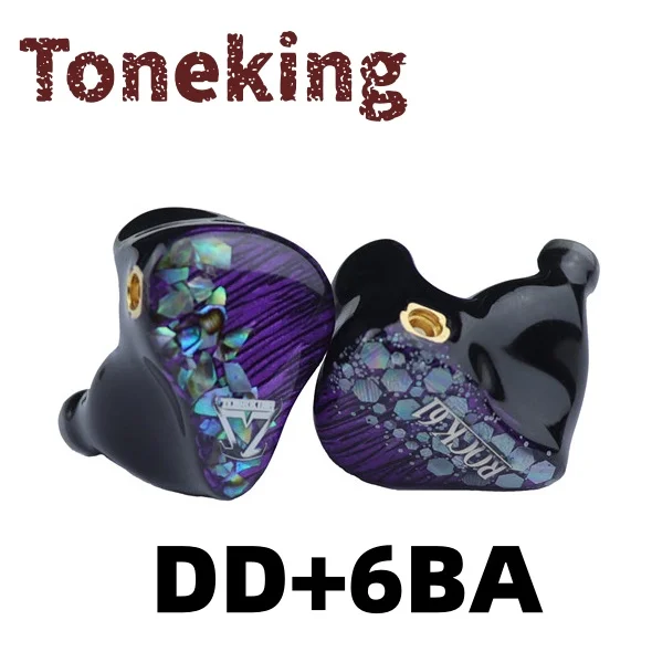 TONEKING ROCK61 Earphones Knowles 6BA 1DD 14Unit Hybrid Drive In-ear HiFi Monitor Headsets 6N OCC Cable Earbuds