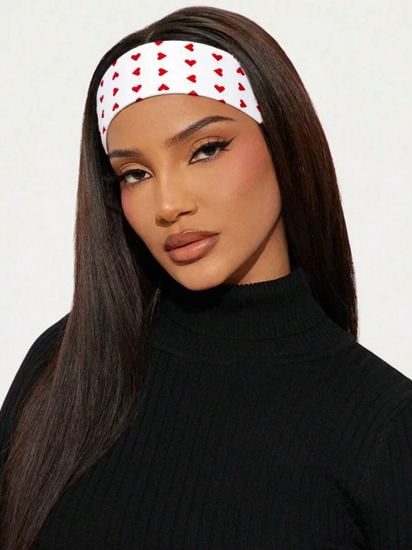 

Набор модных повязок на голову с принтом: цветочные и в форме сердца, эластичные, нескользящие, из мягкой ткани, аксессуары для волос в стиле Y2K для женщин