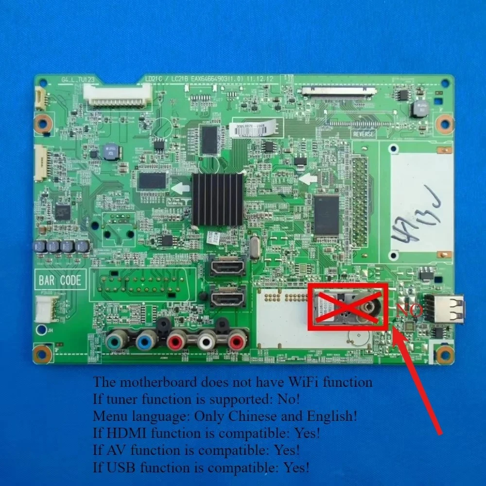 For LG TV 42CS460 42LS3400 42LS4100 42LS340T 42LS340S Main Board EAX64664903(1.0)  EBT62058314 EBT62082625 Motherboard