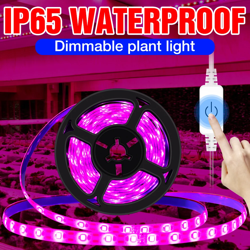 5V Full Spectrum LED Strip Light Dimmable USB Phyto Lamp for Plants Greenhouse Plant Growth Light Hydroponics Flowers Grow Box