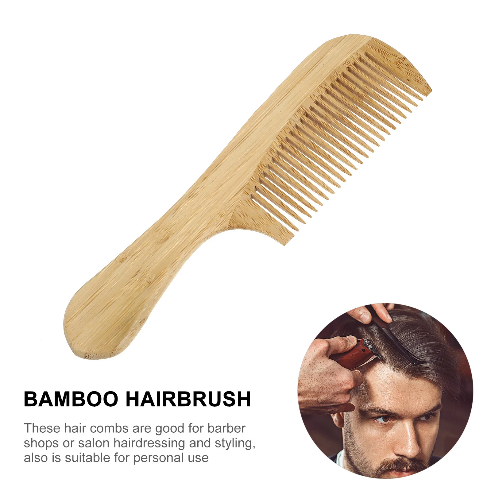 

7 шт. бамбуковая щетка для волос, деревянная расческа для густых тонких вьющихся прямых волос, портативный легкий инструмент для массажа кожи головы, подходит