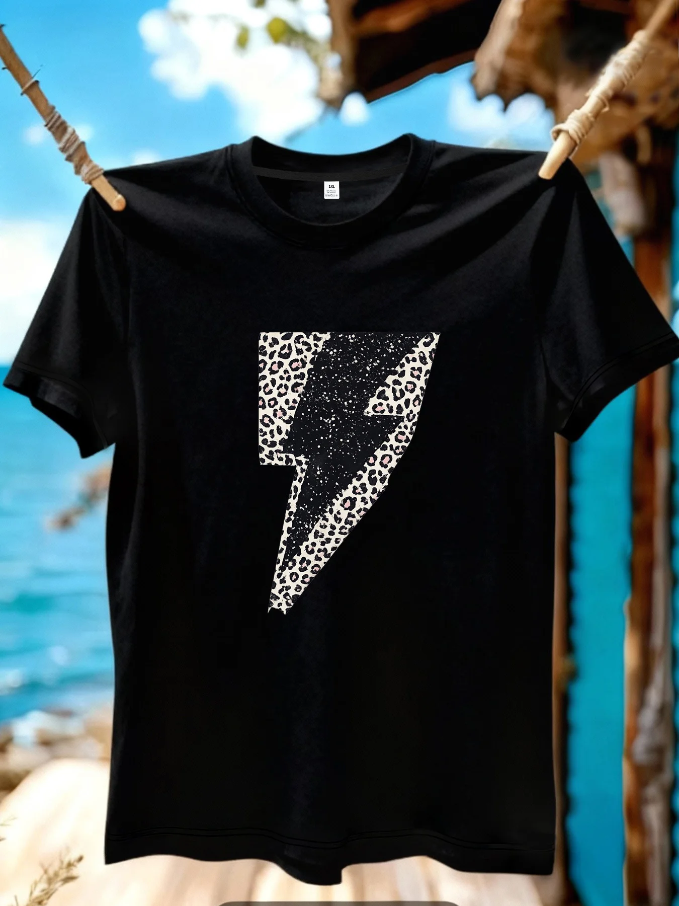 

【YJ01160】Lightning Print Plus Size Women's T-Shirt Summer Casual Short Sleeve Top Fashionable Versatile Clothing