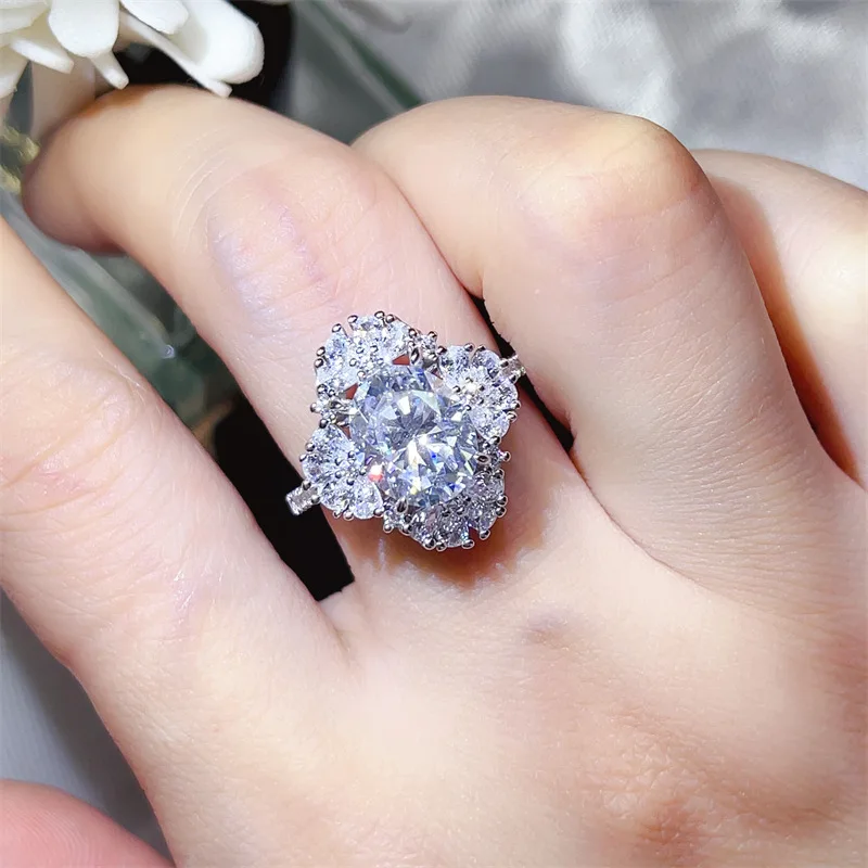 SACE GEMS GRA-zertifizierter 3CT-Moissanit-Ring VVS1 Lab-Diamant-Solitärring für Frauen, Verlobungsversprechen, Ehering-Schmuck