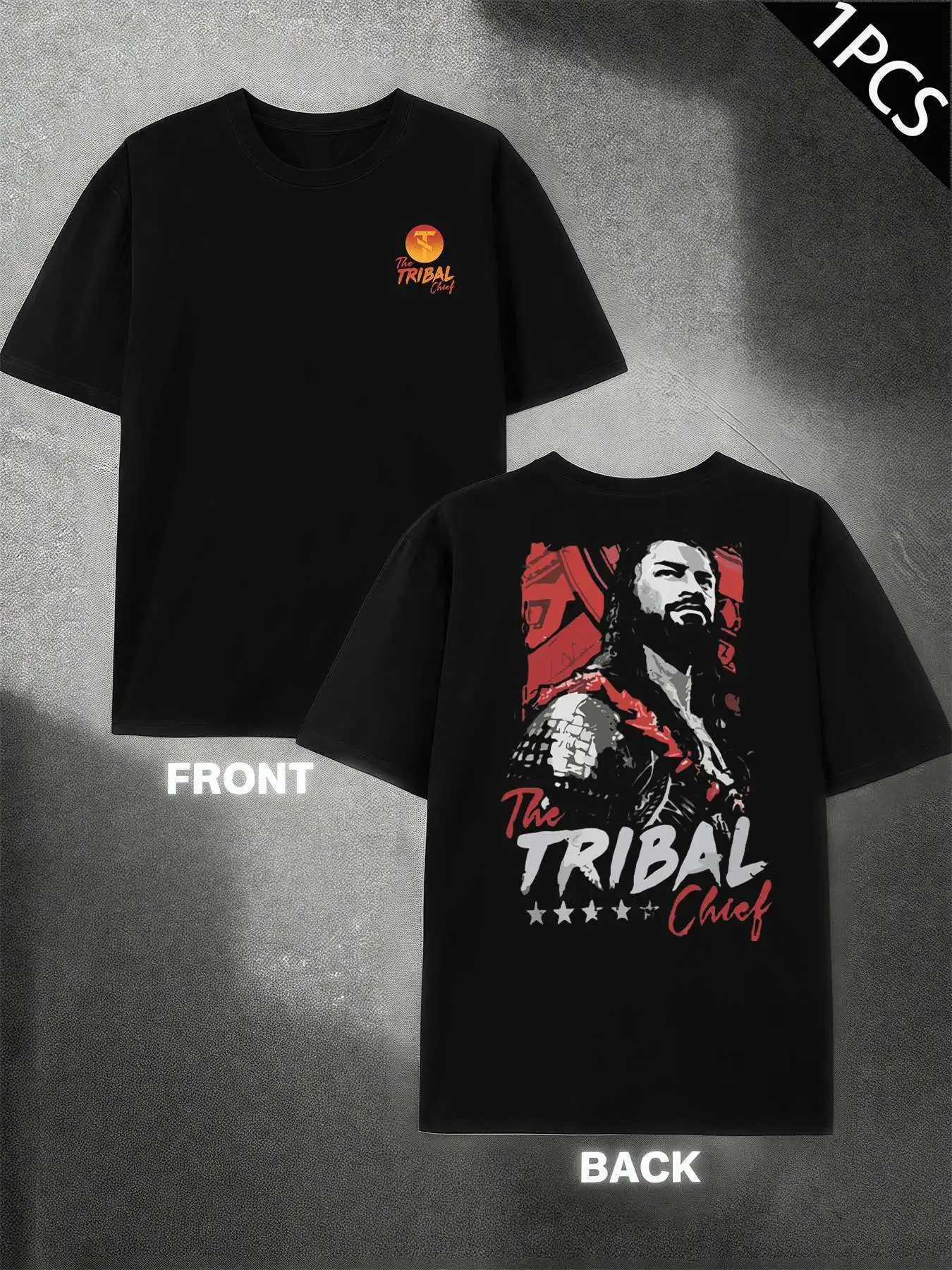 

Tribal Chief Wrestler Tee Men's Double-Sided printed Fashionable Casual Crew Neck 220gsm Pure Cotton T-Shirt
