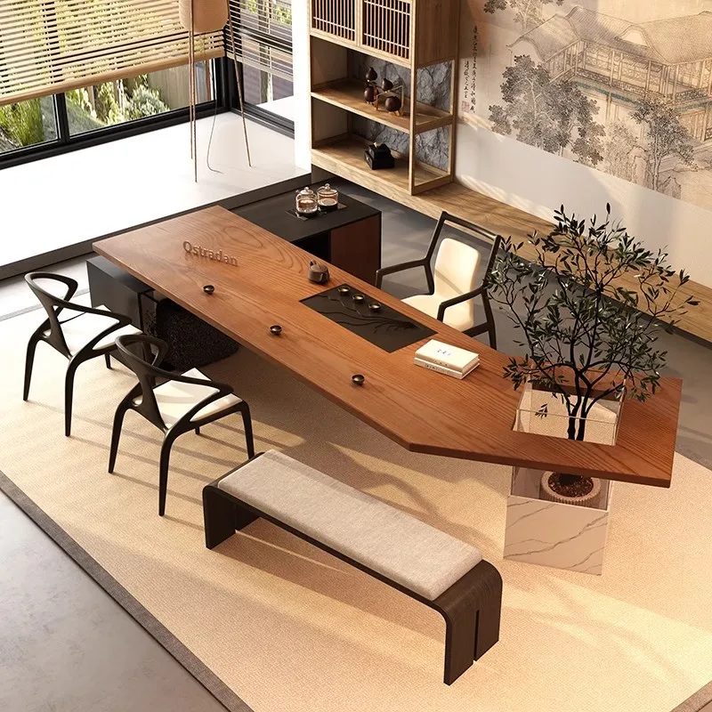 Tea table with tea tray High-end business club Reception office