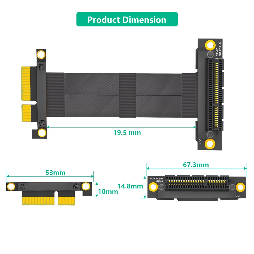 High Quality PCI-e PCI Express3.0 4X Extension cable with Gold-plated connector