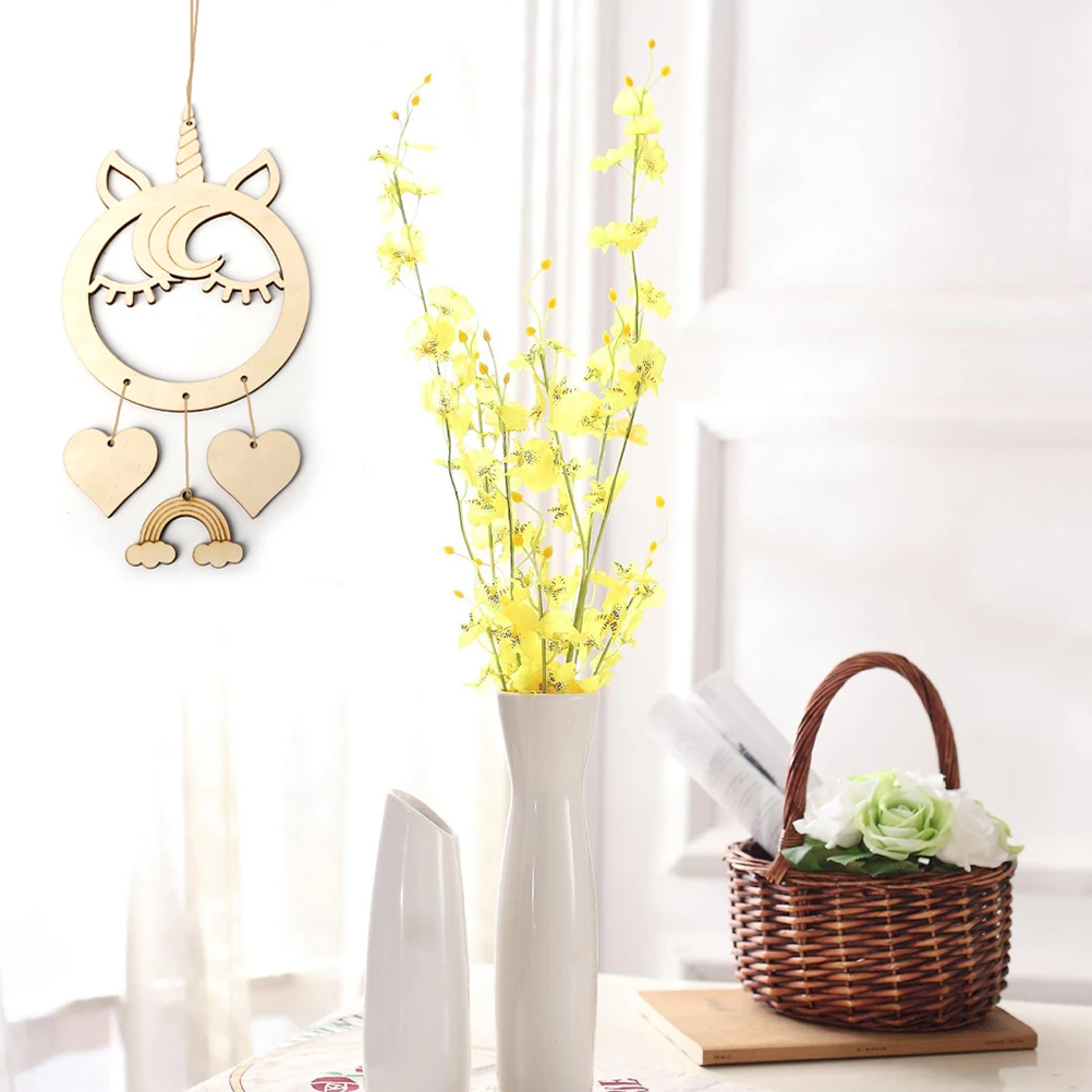 

Wooden Dreamcatcher Decorative Hanging Thick Rope Moon Design Home Windchimes Accessories Craft Room Nursery Cafe Wall DIY