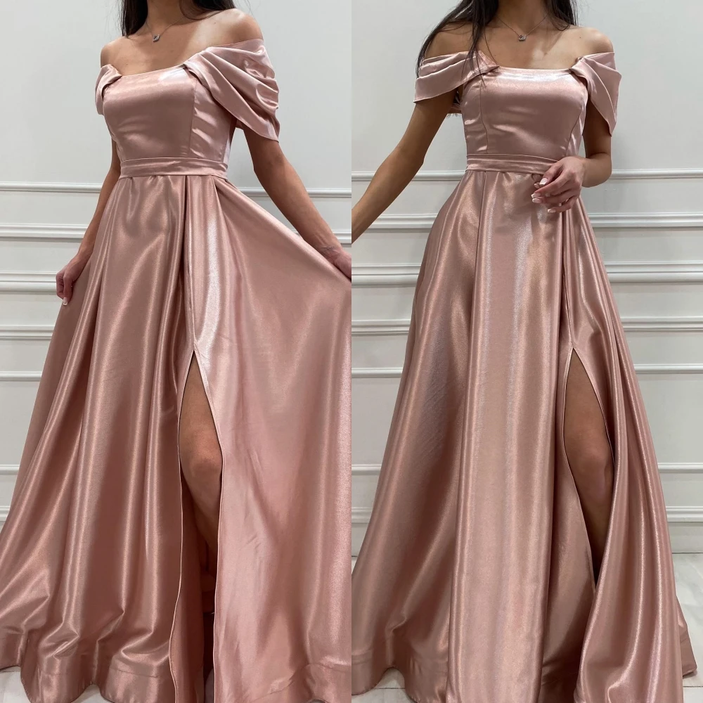 

Customized Elegant High Quality Off-the-shoulder A-line Floor Length Evening Dresses Formal Ocassion Gown s birthday dress for w