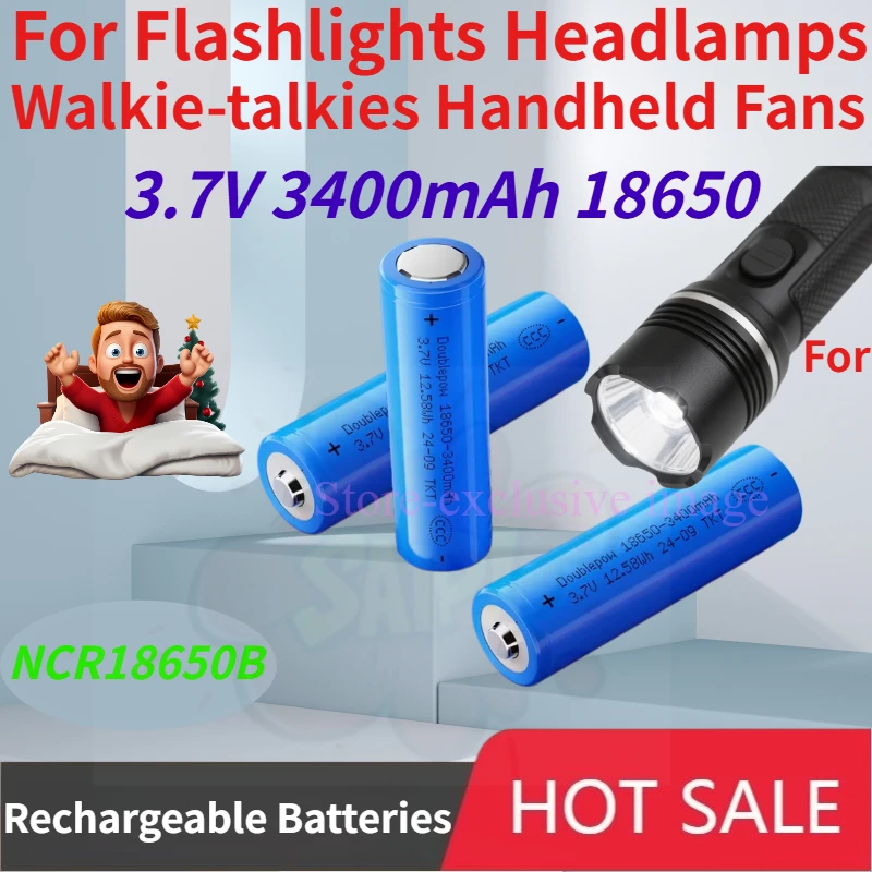 

NCR18650B 3.7V 3400mAh 18650 Rechargeable Lithium Battery for Flashlights Headlamps Walkie-talkies Handheld Fans Batteries