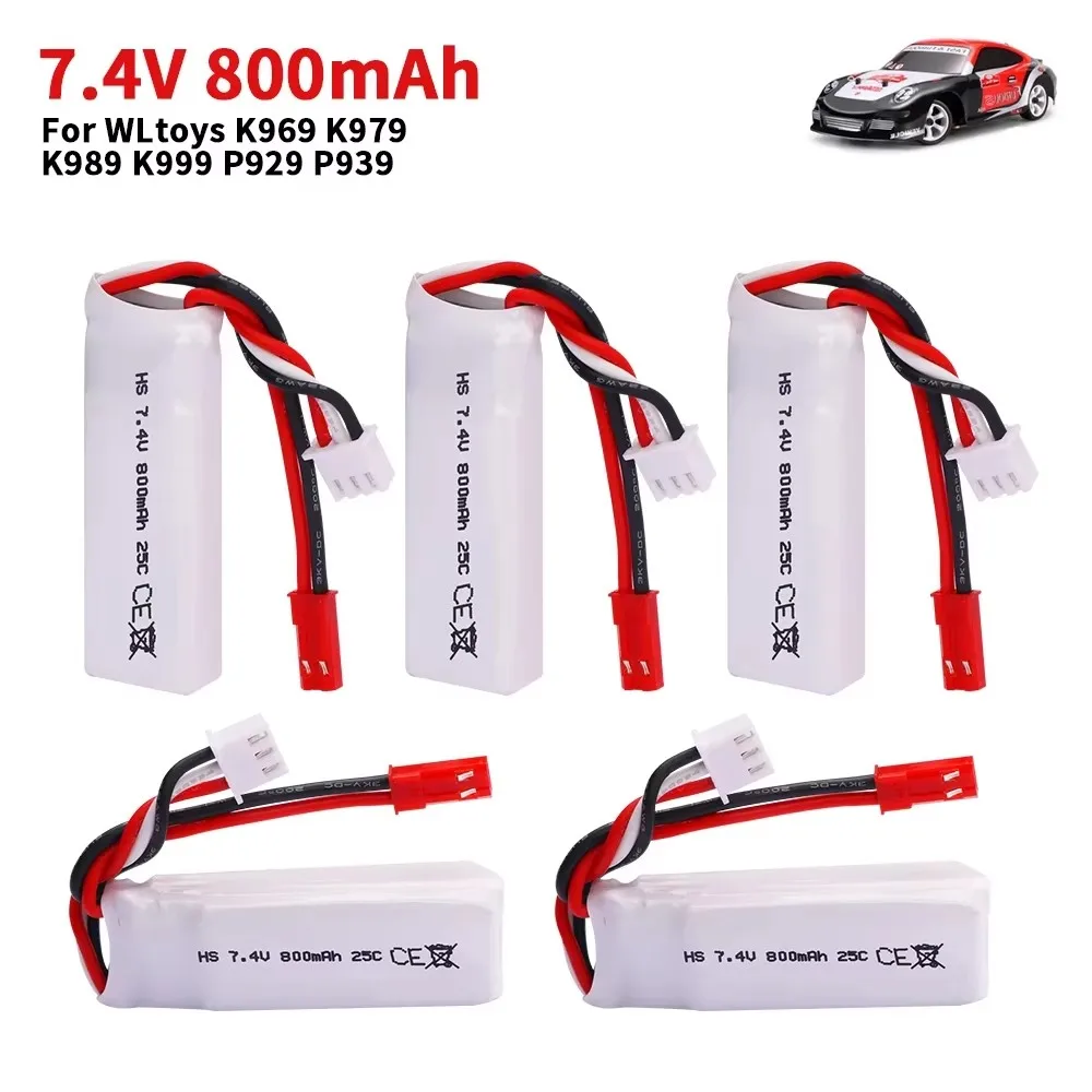 

7,4 В 2S 800 мАч Lipo аккумулятор1-5 шт. для WLtoys K979 K969 K989 K999 P929 автомобильные детали с дистанционным управлением для аккумулятора Mini-q 1/28 RC Cars