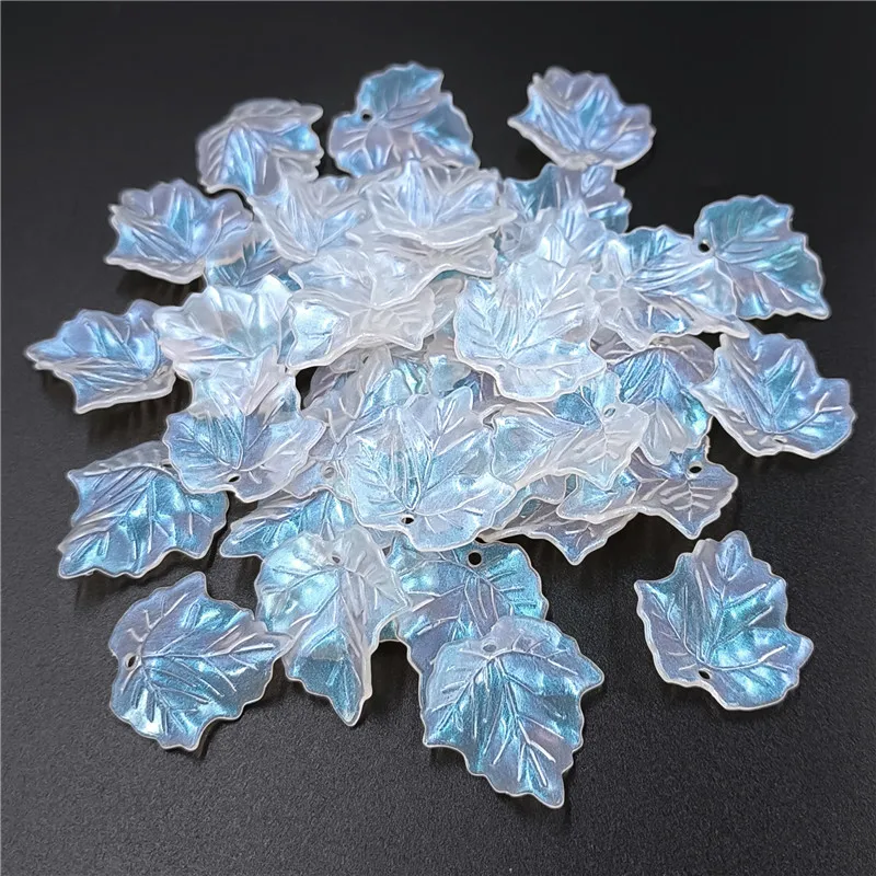 10Pcs/set Acrylic Leaf Bowknot Flower Petal AB White Color Loose Beads DIY Earrings Necklace Pendants Jewelry Accessories