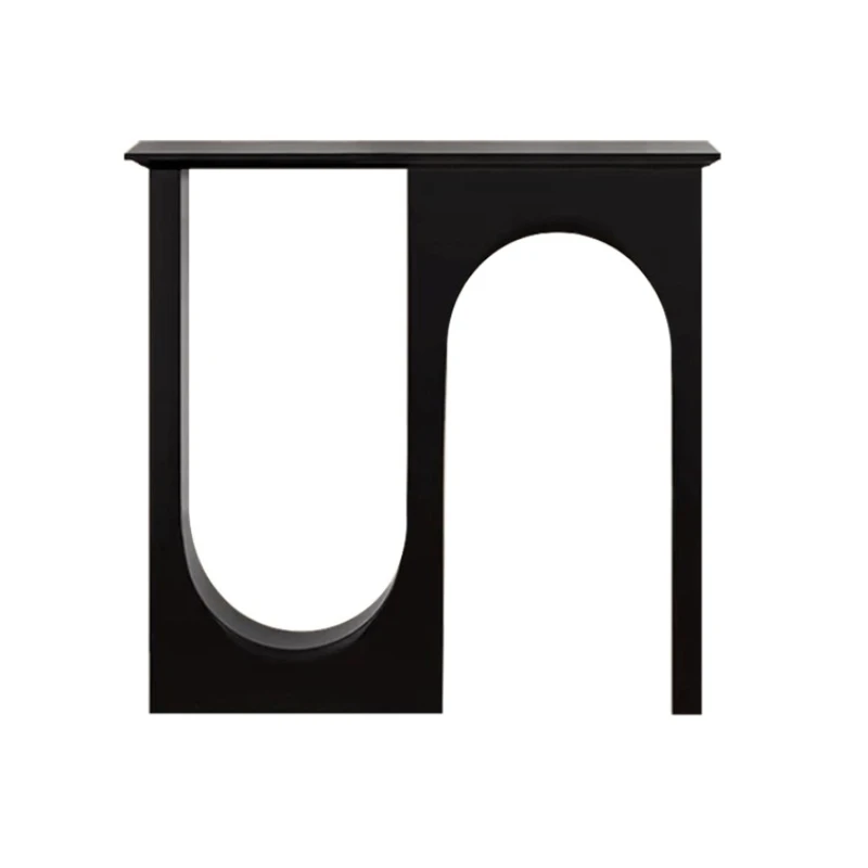 

French porch table cabinet art minimalist black decorative cabinet corridor against the wall double arch design shelf partition