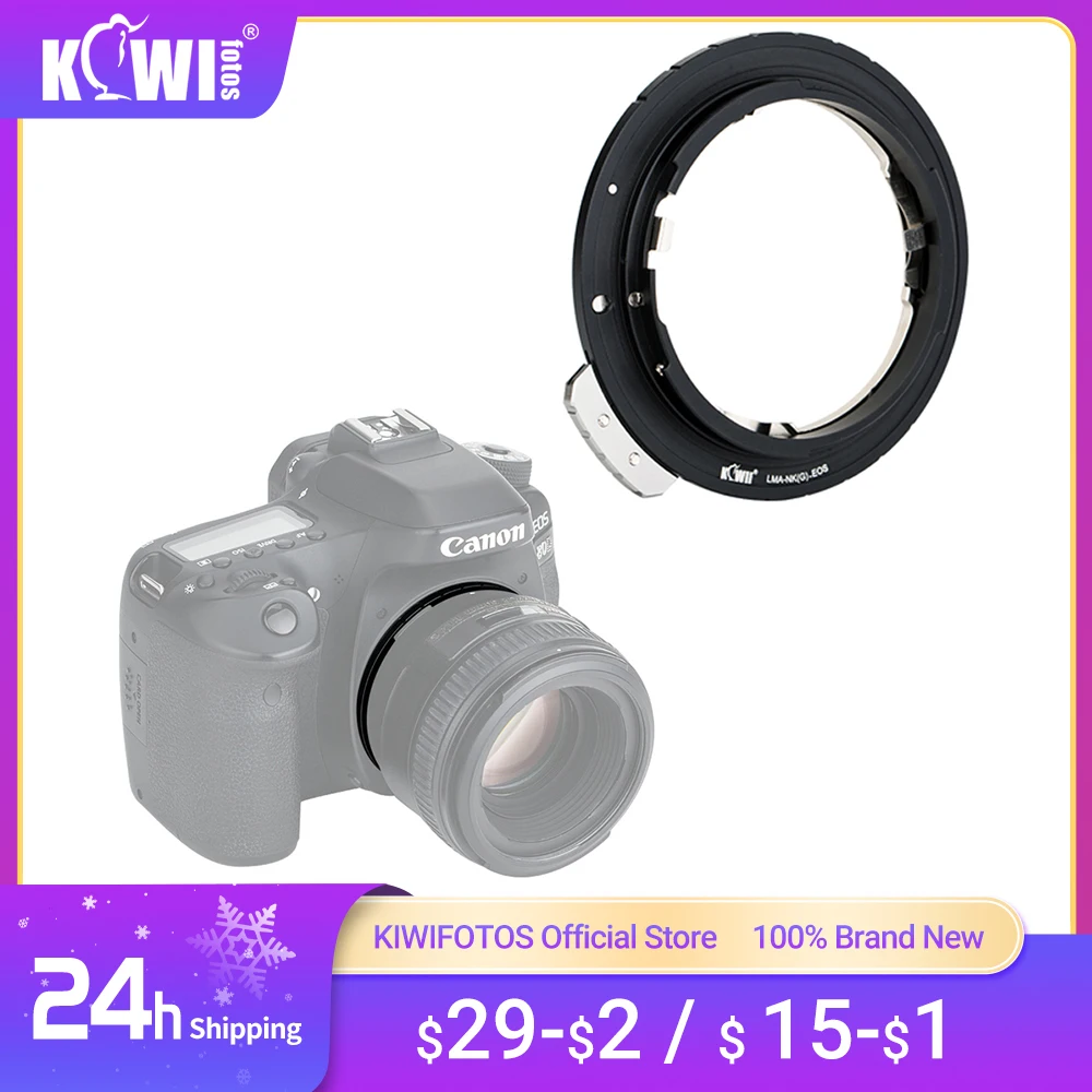 Lens Mount Adapter for Canon EF EF-S Mount Camera Body for EOS 5D Mark IV III II 6D Mark II Compatible with Nikon F Mount Lens