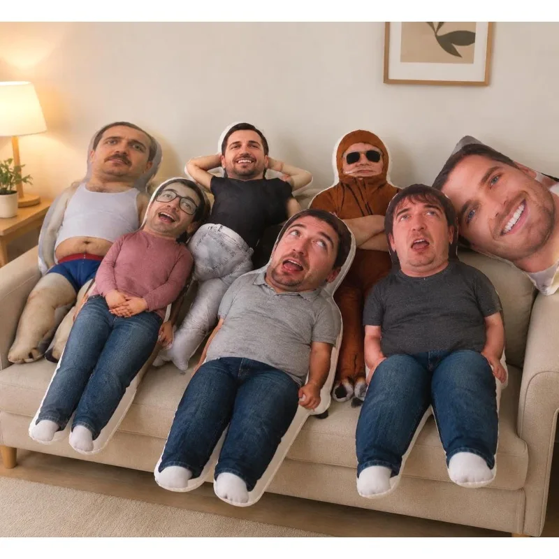 Custom Pet Doll Pillow, 1:1 Pose Replica Plush, Hilarious Photo Cushion for Sofa, Ugly Funny Gifts for Men Women, Cartoon Style