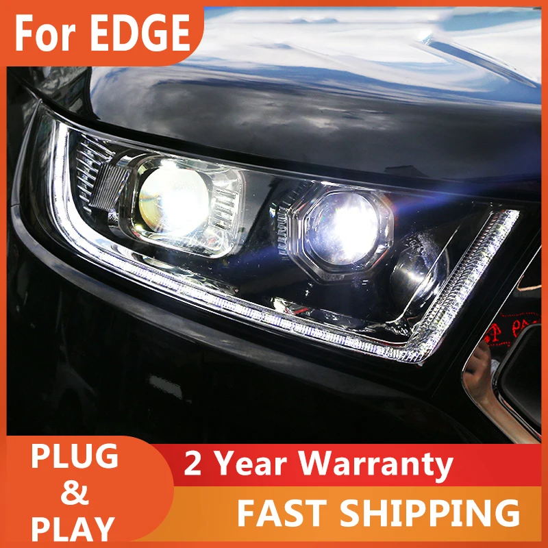 

Фари для фар Ford Edge 2015-2018 Edge Head Light DRL, указатель поворота, линза проектора ближнего и дальнего света