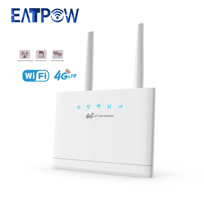 

EATPOW 4G Router wifi SIM Card 300Mbps LTE Wireless Wi-Fi Router Home hotspot Support 4G to LAN Port 16 WiFi Users