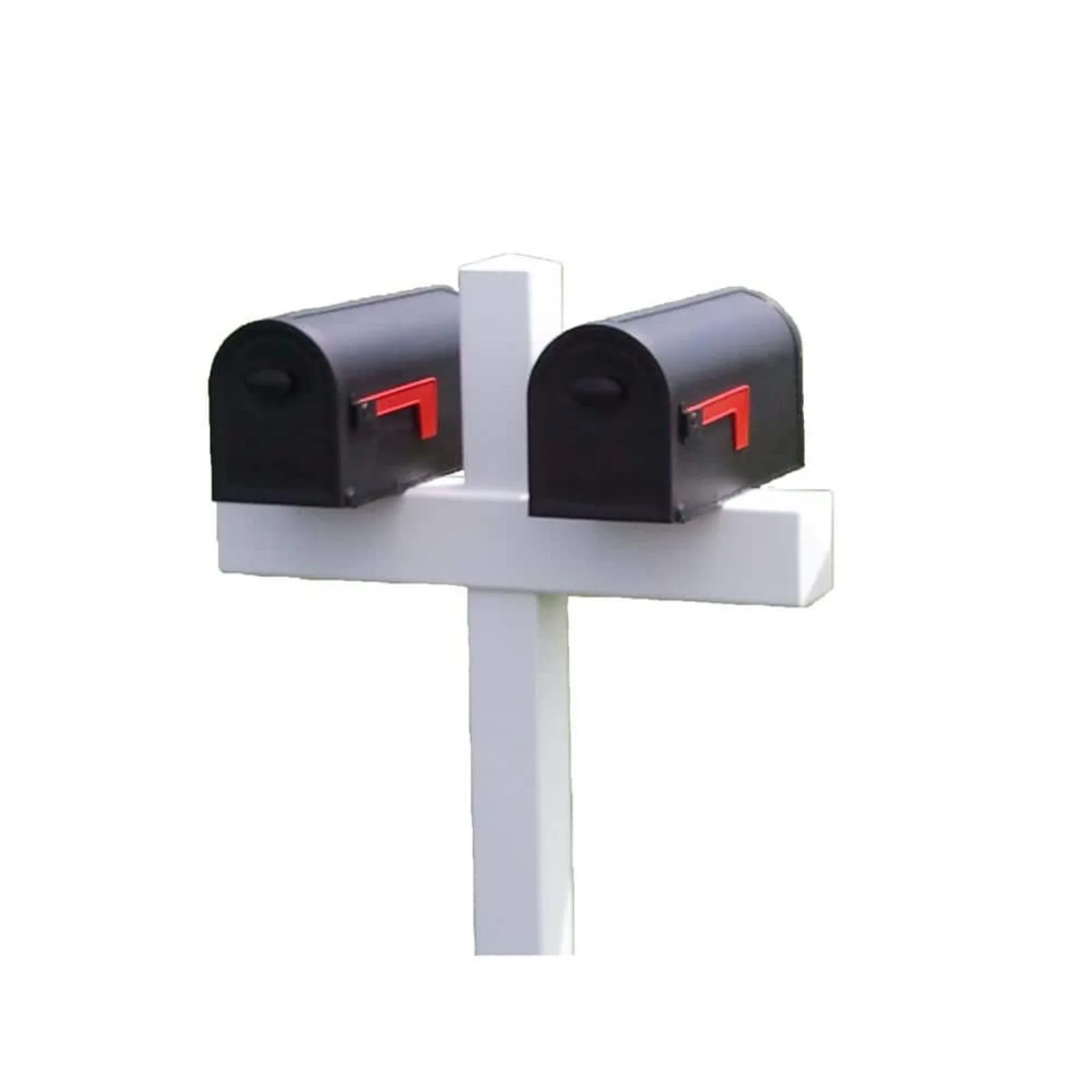 US 54 in. x 31 in. x 5 in. Vinyl Double Mailbox Post, White