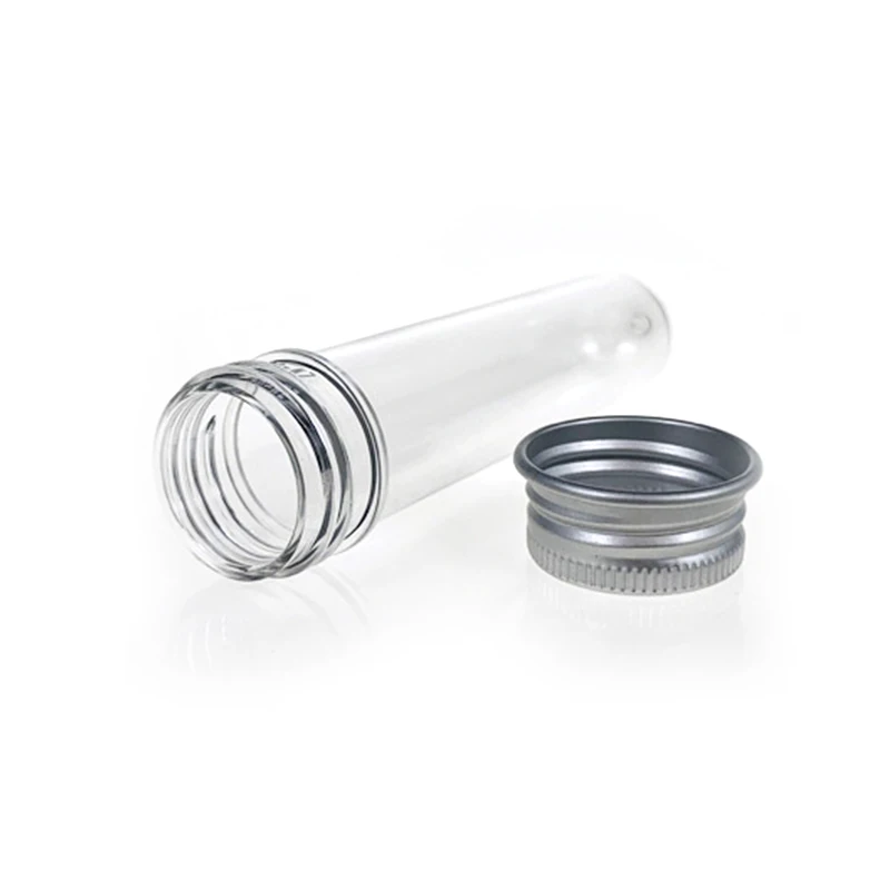 10pcs lab 30ml PET Test Tube Bottle Screw Caps Transparent Cylindrical Plastic Refillable Bottle For Mask Candy Storage