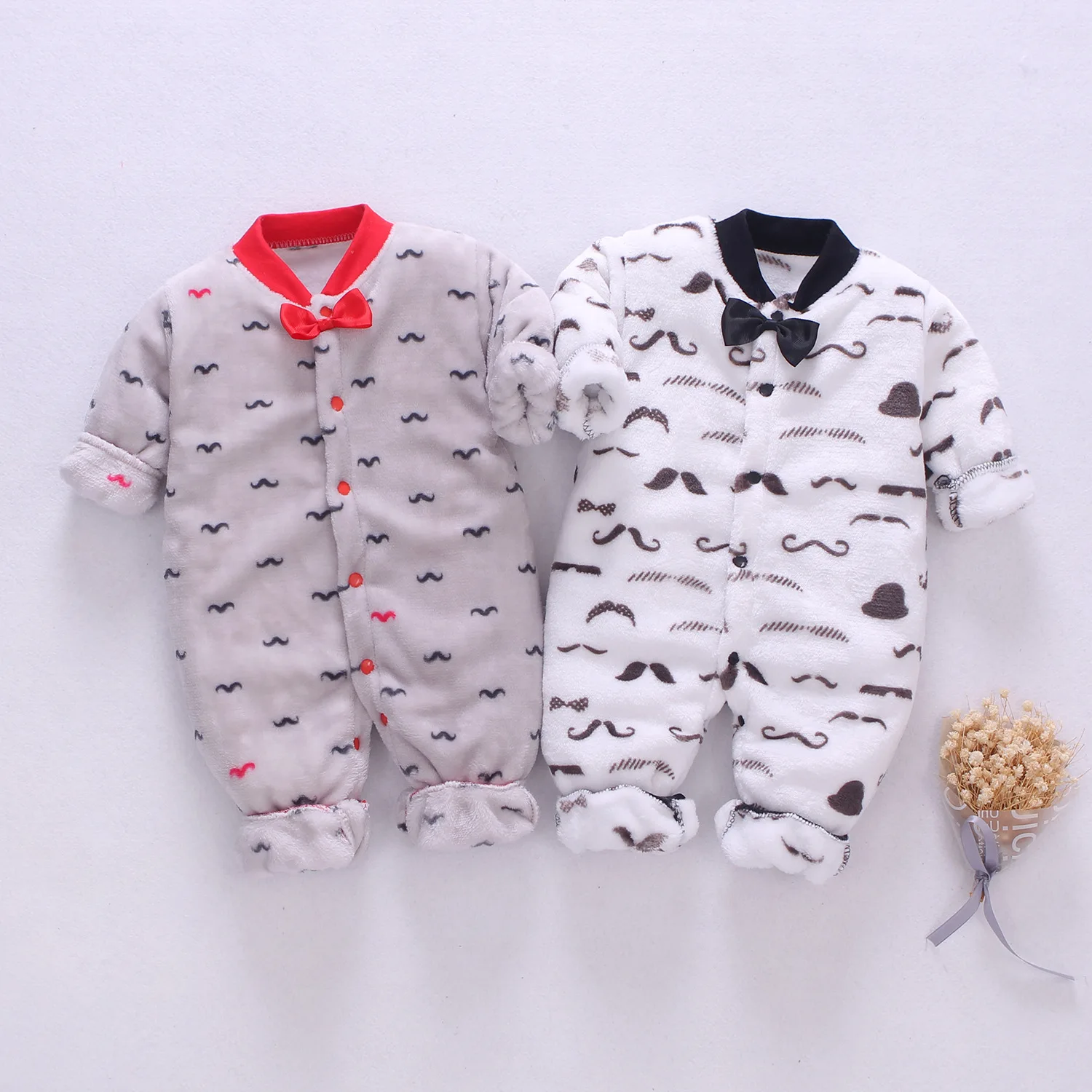 Winter Baby Romper Fleece Thicken Girl Jumpsuit Newborn 0-18M Infant Climbing Outfit Cartoon Toddler Suit Children Clothing A709