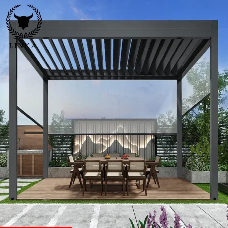 

Garden waterproof Aluminium Outdoor Garden house outdoor louvered roof Bioclimatic Pergola for Personalized