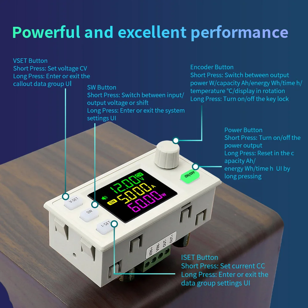 CNC Lift-off Direct Current Regulated Power Supply Voltage RegulatorSolar Charging Module Support MPPT with Keypad Indicator