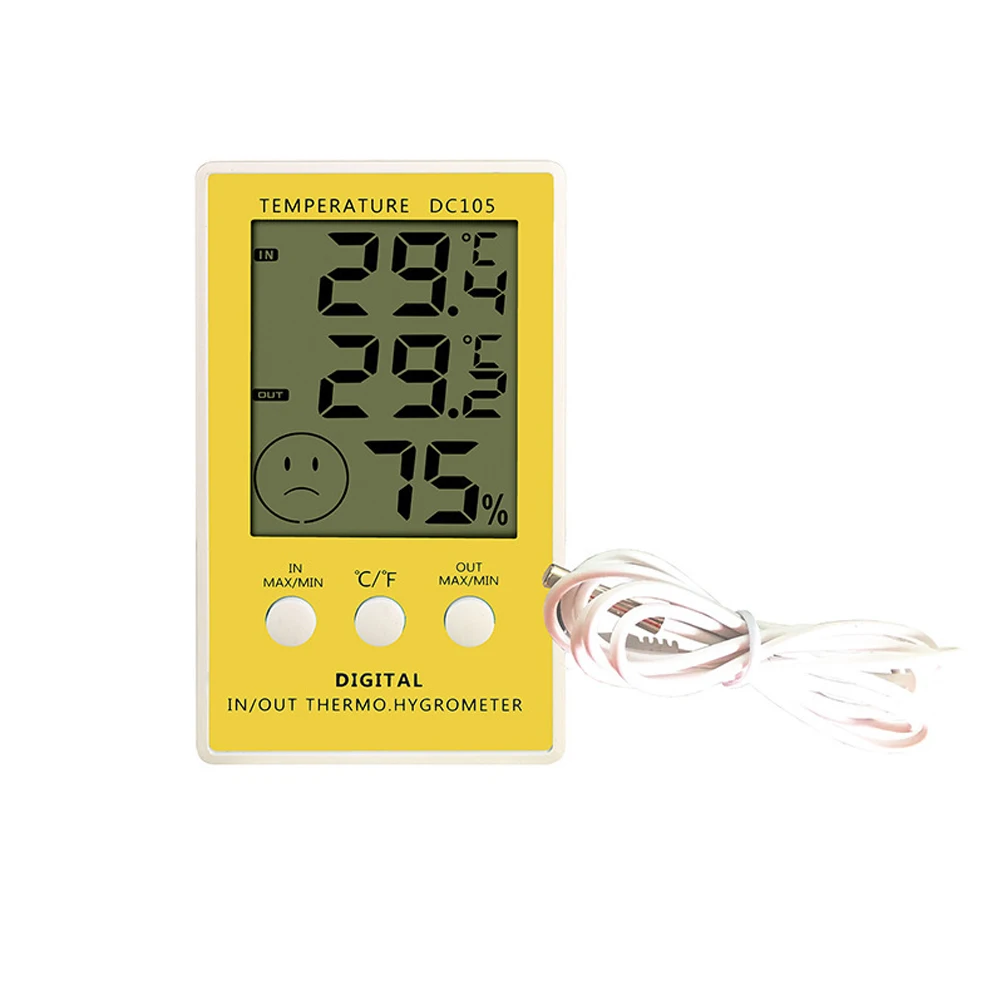 1PC DC105 LCD Digital Thermometer Hygrometer Weather Station Household Indoor Use Temperature Humidity Meter Temperature Display