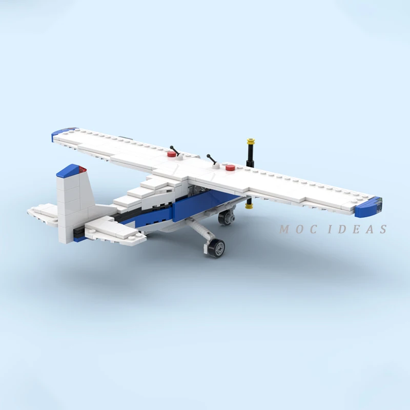 MOC اللبنات سيسنا 172 محرك واحد أربعة مقاعد عالية الجناح الطائرات الطوب تجميع نموذج لتقوم بها بنفسك لعبة أطفال هدية عيد الميلاد 281 قطعة