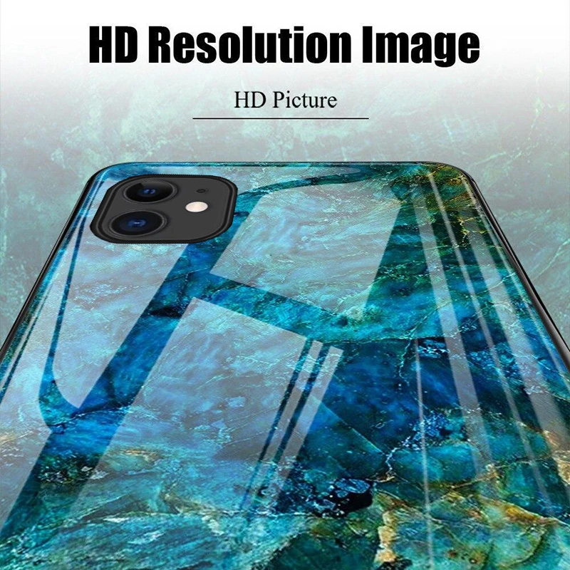 Skinlee For Moto G06 Power Case Luxury Marble Print Glass Silicone Bezel Shockproof Cover For Moto G06 Power Back Casing