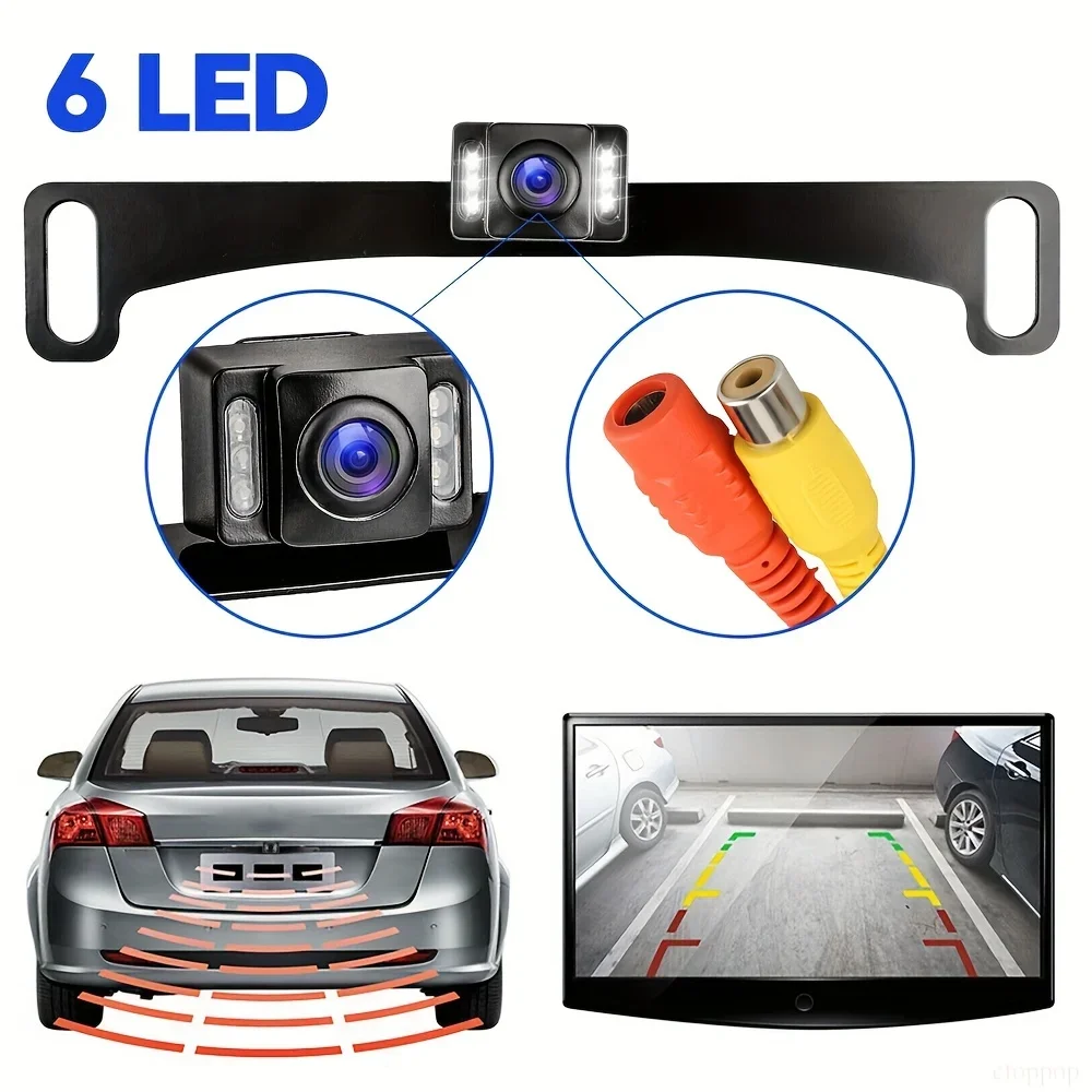 

6 LED Night Vision Car License Plate Backup Camera For Car Rear View Reversing