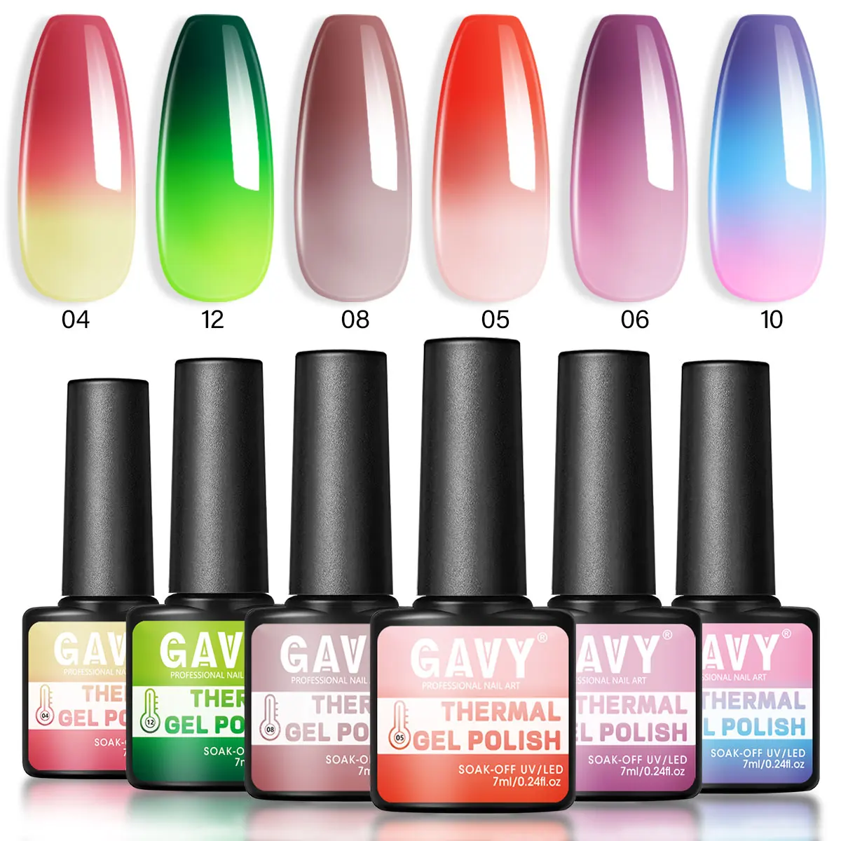 

Набор из 6 термо меняющих температур гель-лаков GAVY, набор инструментов для маникюра «сделай сам» салонного качества, идеальный подарок для девочек