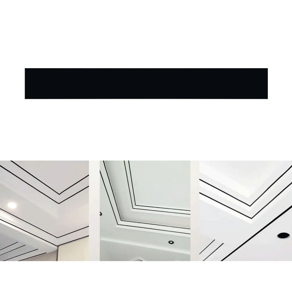 

Home Decor Sticker Black Creative Wall Edges Durable Material Instant Fashion Ambience Background Easy Installation