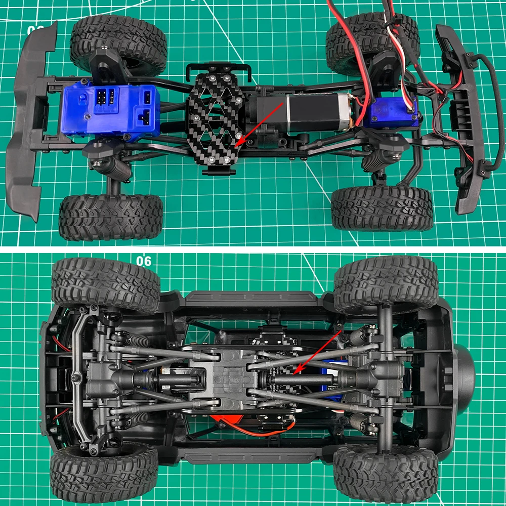 AXSPEED Batteriefach-Montageplatte aus Aluminiumlegierung, ESC-Halter, ein-/doppelschichtig, für TRX4M 1/18 RC Crawler Car Upgrades