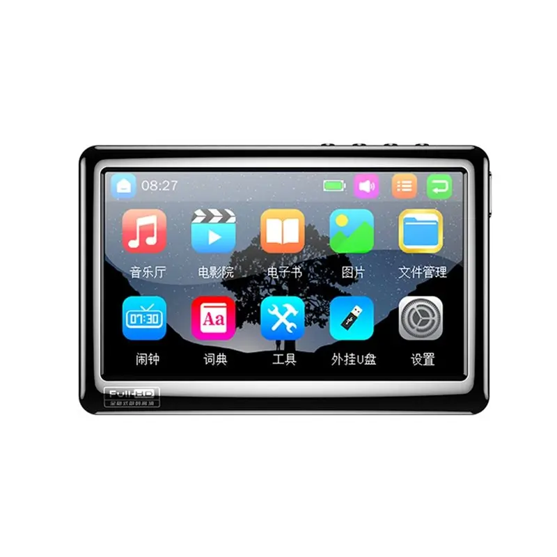 

MP4-плеер с Bluetooth 5.0, сенсорным экраном 5 дюймов, поддержкой записи голоса, Hi-Fi звуком без потерь, Type-C, для спорта