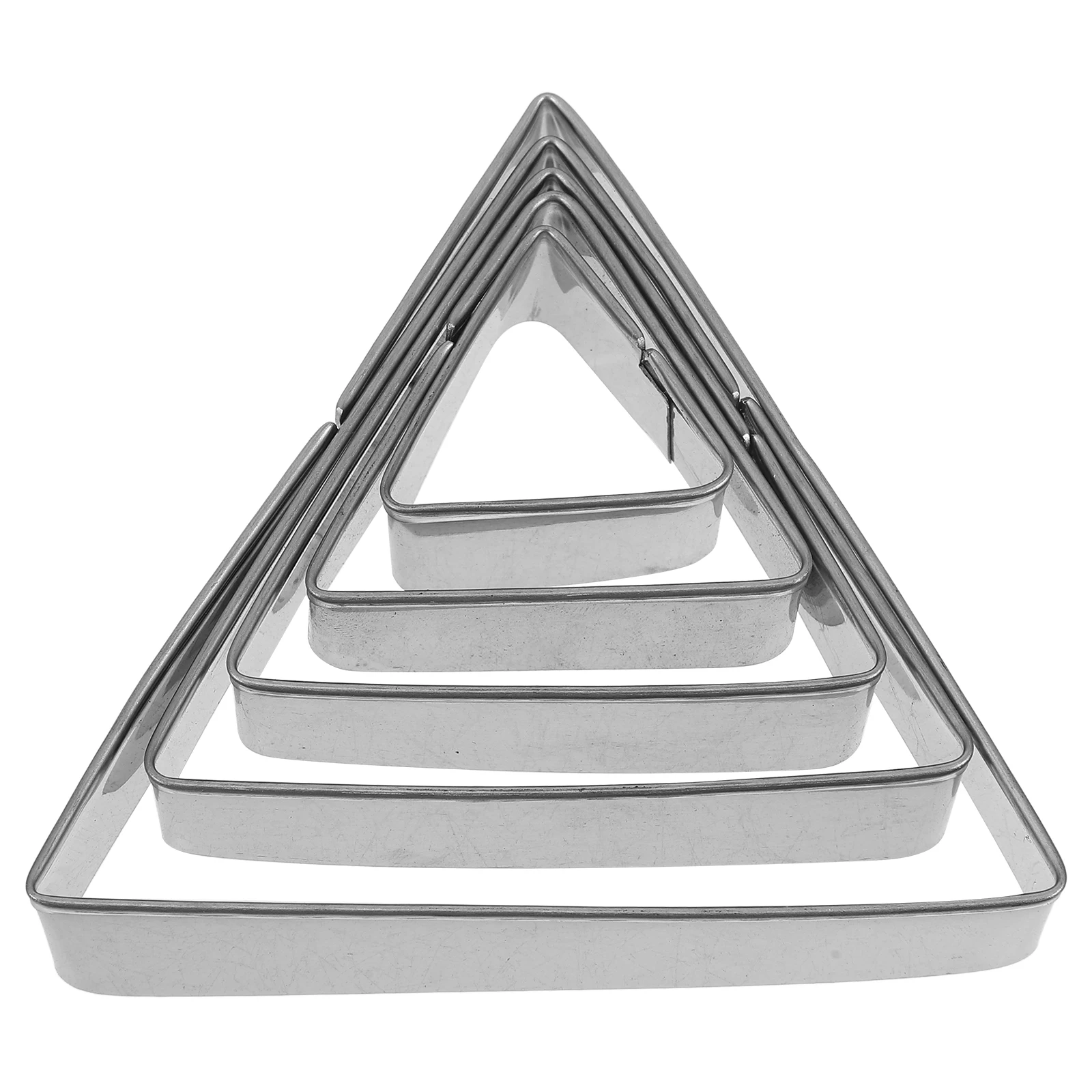 

5 pcs Stainless Steel Triangle Cookie Cutters Baking Tools Molds Set for Cake Fondant Decoration DIY Projects Gastronomy Fun