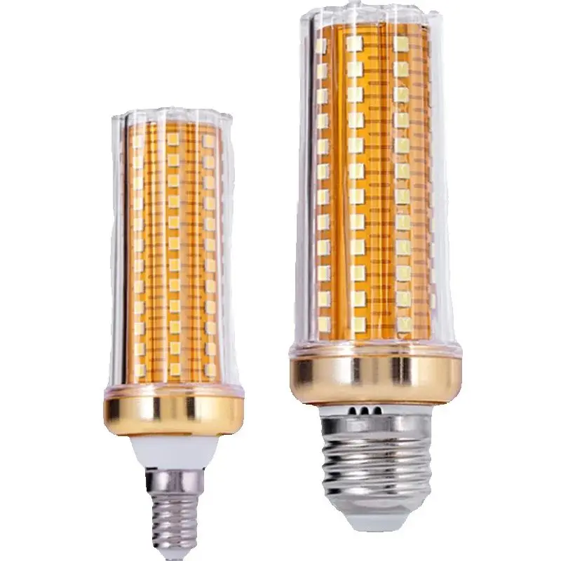 

10pcs E27 E14 20w 24w Golden Yellow LED Corn Bulb Crystal Lamp 3000K Nature White 4000K 6000k CCT Chandelie Replace 200w Halogen