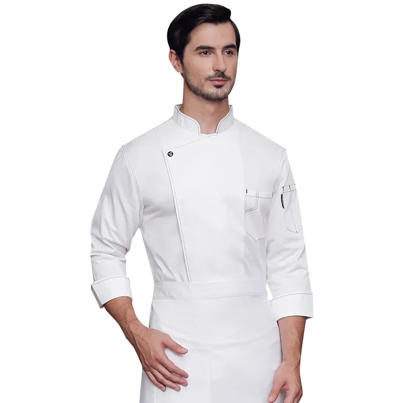 Uniforme de Chef d'hôtel à manches longues pour hommes et femmes, veste de Chef, vêtements de travail de cuisine de Restaurant, magasin de gâteaux, boulanger de pâtisserie, serveur unisexe