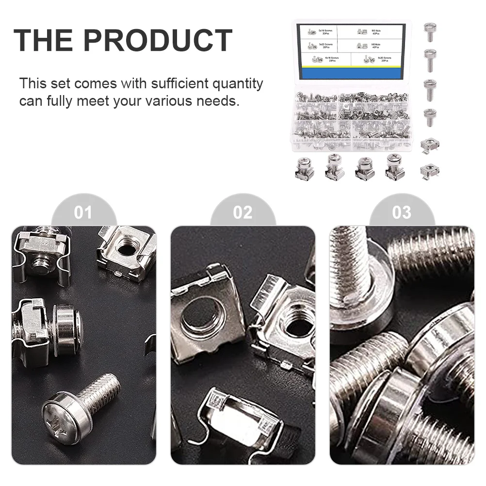 

1 set For Server Cabinet Mounting Cage Nuts Square Insert Nuts Computer Mount Rack Mount Screws Server Rack Screws