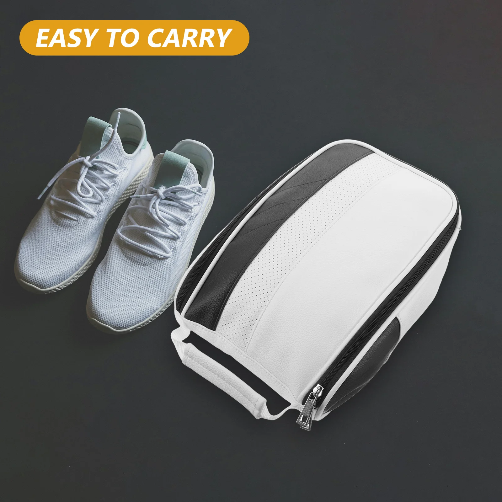 Golf Shoe Bag Waterproof Travel Pouch for Men Women Compact Athletic Carrier with Strap Breathable Dustproof Organizer