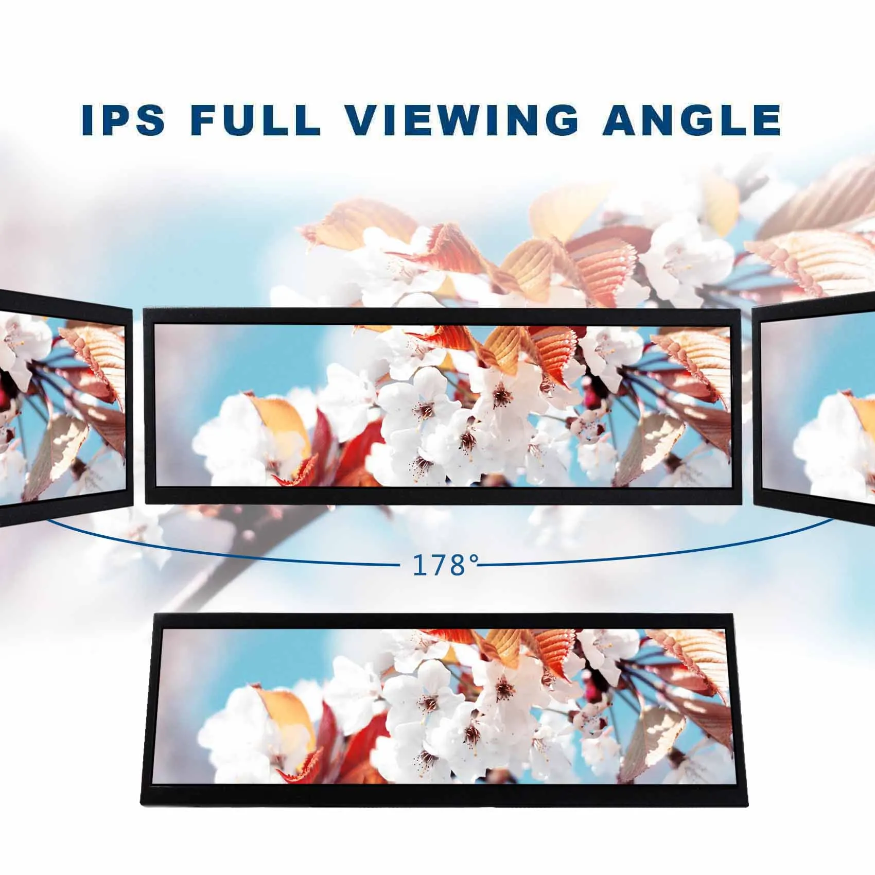 Ultra Wide Monitor 14.5 inch 2560x720 USB C HD MI LCD Monitor 3X120mm Fan CPU GPU PC Case Monitor