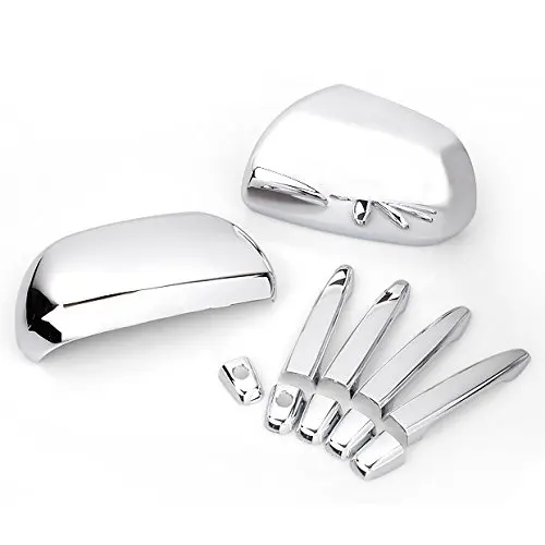 Dreifach verchromter Seitentürgriff + Rückspiegelabdeckung, Zierleisten-Set, passend für Toyota Highlander 2008–2013
