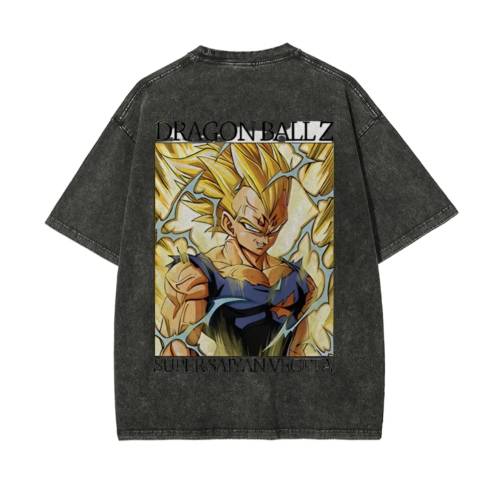 

Dragon Ball Goku Printed Short Sleeve T-Shirt Casual Summer Wear Men's Street Clothing Men's T-Shirt Washed and Old Comfortable