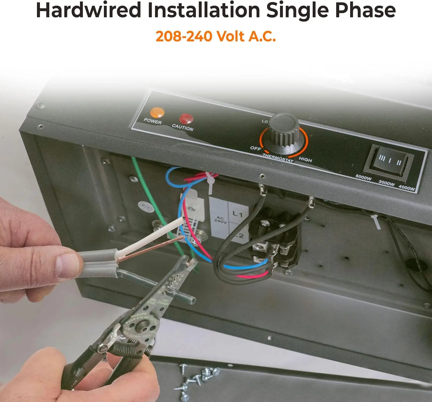 Garage Heater, 5,000-Watt, Ceiling Heater, 3 Heat Settings, 240V Electric Garage Heater For Indoor Use, Ceiling Mou