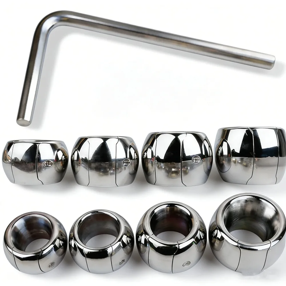 Metal Weight Screw Lock Penis Ring Scrotum Pendant Ball Stretcher Testis Cock Ring Penis Restraint SM Sex Toys For Men Gays